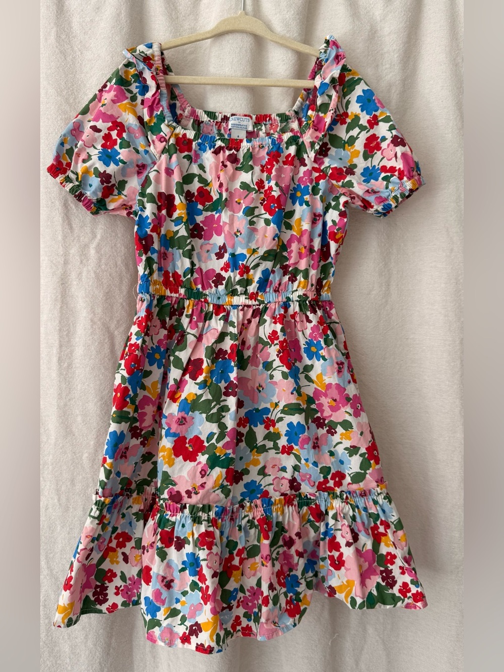 J. Crew Pink Floral Cotton Dress with Multi-Color Blooms